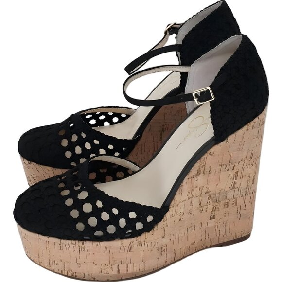 Jessica Simpson Marshela Ankle-Strap Platform Wedge Sandals Black US 10M - Picture 2 of 6